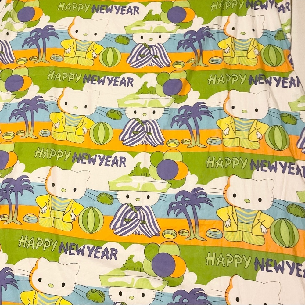 Hello Kitty Happy New Year Twin Flat Bed Sheet